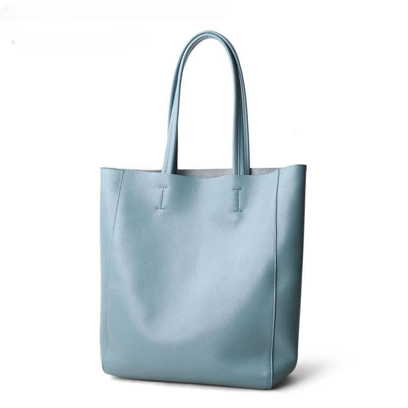 Work Women Leather Tote Laptop Purses for in Blue