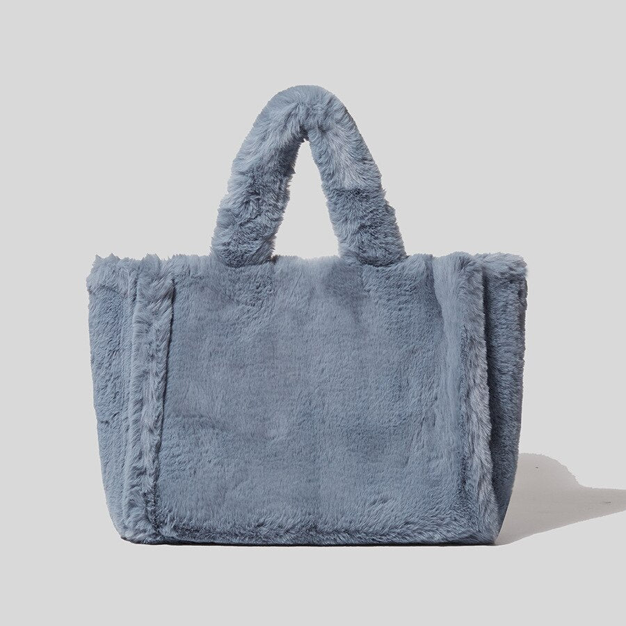 Lady Fluffy Soft Plush Bag Warm large Tote Bag
