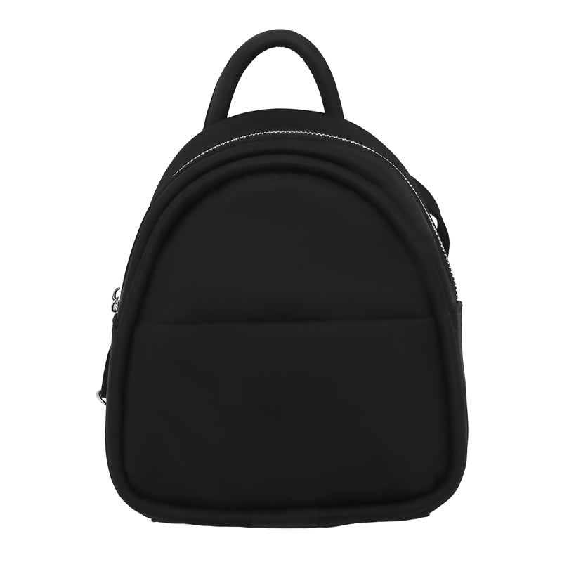 Nylon Small Cute Solid Backpack in Black