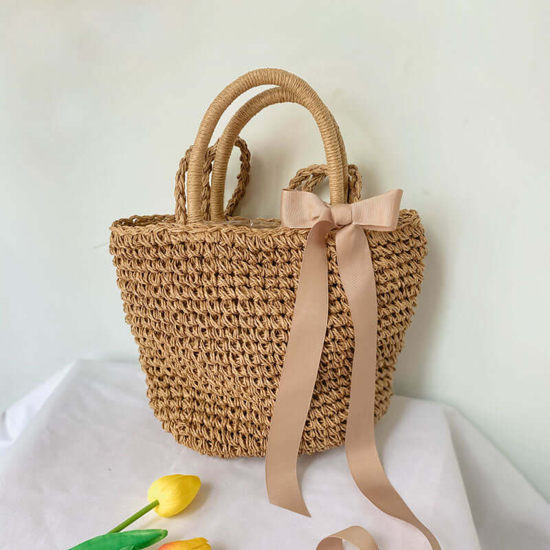 Handmade Beach Woven Straw Crossbody Bag
