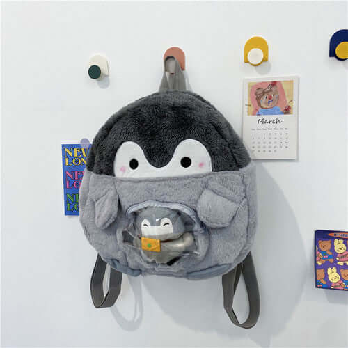 Plush Penguin Doll Bag Jk Girl Cute Mini Backpack