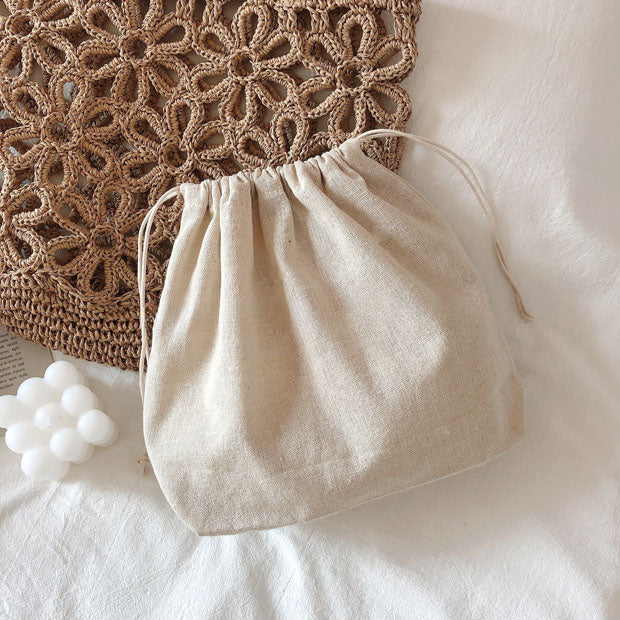 Summer Flower Hollow Straw Woven Tote Bag