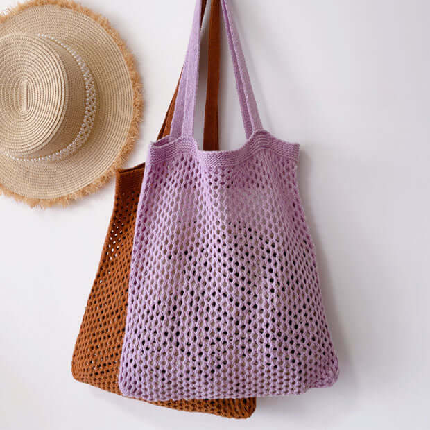 Cute Crochet Mesh Fruit Bag in Purple