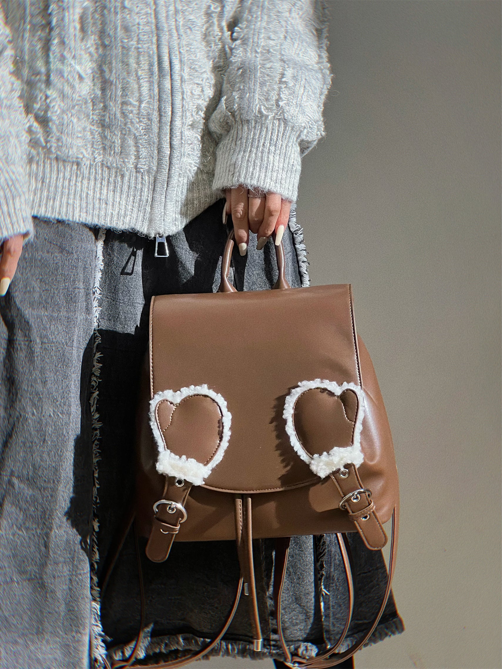Designer Cute Mini Backpack Purse for Winter