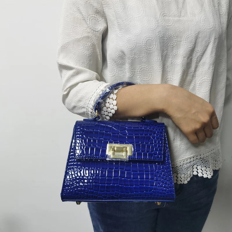 Luxury Lady Adjustable Crocodile Small Handbag Purse