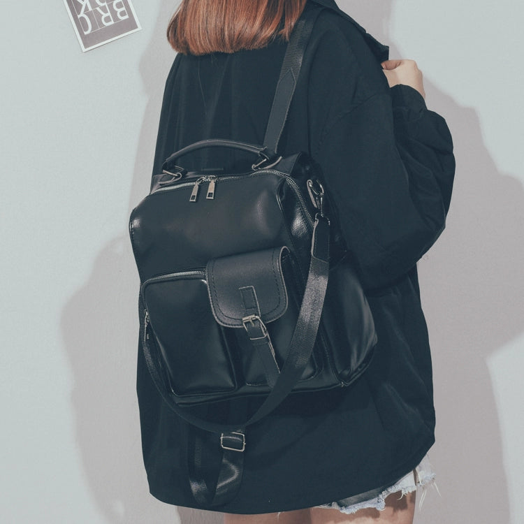 Waterproof Leather Mini Backpack in Brown
