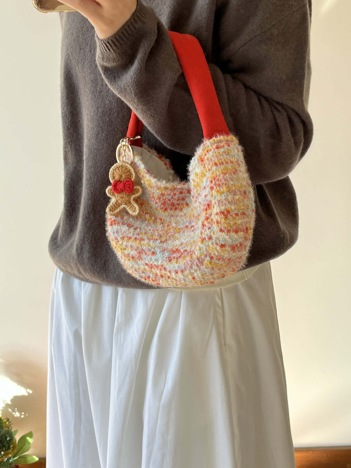 Handmade Christmas and New Year Cute Knitted Woolen Crochet Bags