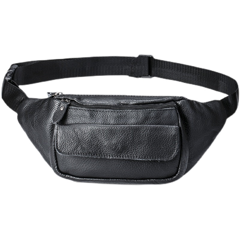Fashion Cowhide Unisex Waist Chest Leather Sling Bag