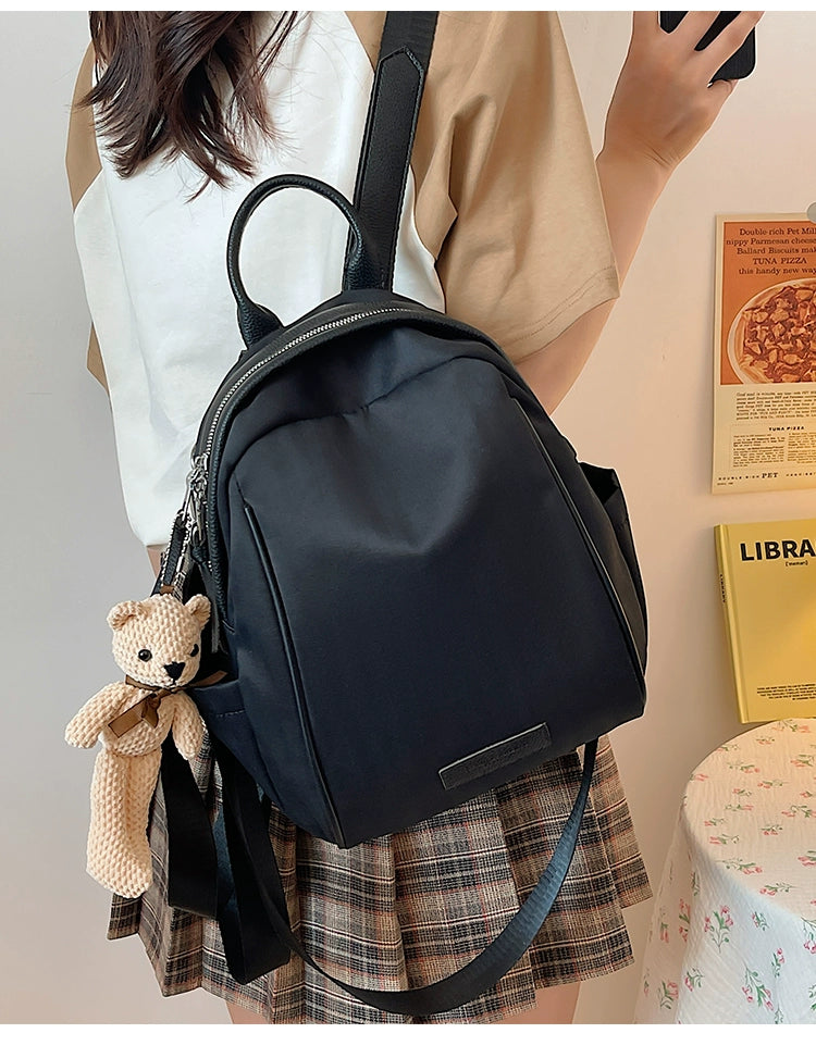 Black Girl Nylon Leisure Mini Backpack Purse