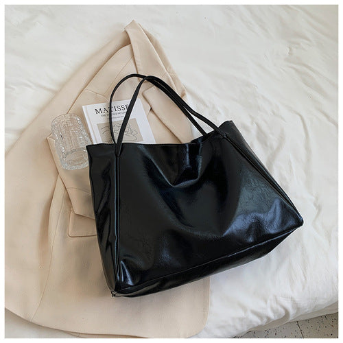 Leather Work Bag for Working Women, Commuting Tote Handbag
