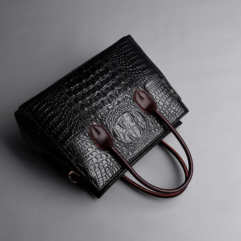 Shoulder Bags for Women Leather Handbags Designer Croc Retro Tote