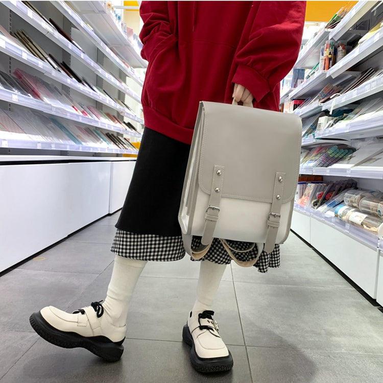 Nylon Flip Mini Backpack Purse for Girls in Grey
