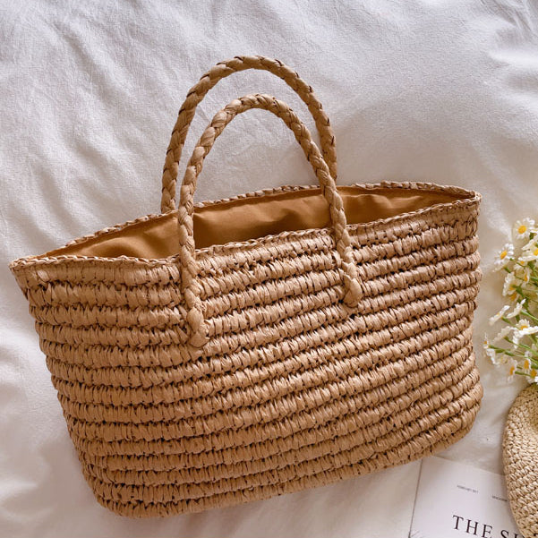 Designer Women Summer Basket Bag in Brown