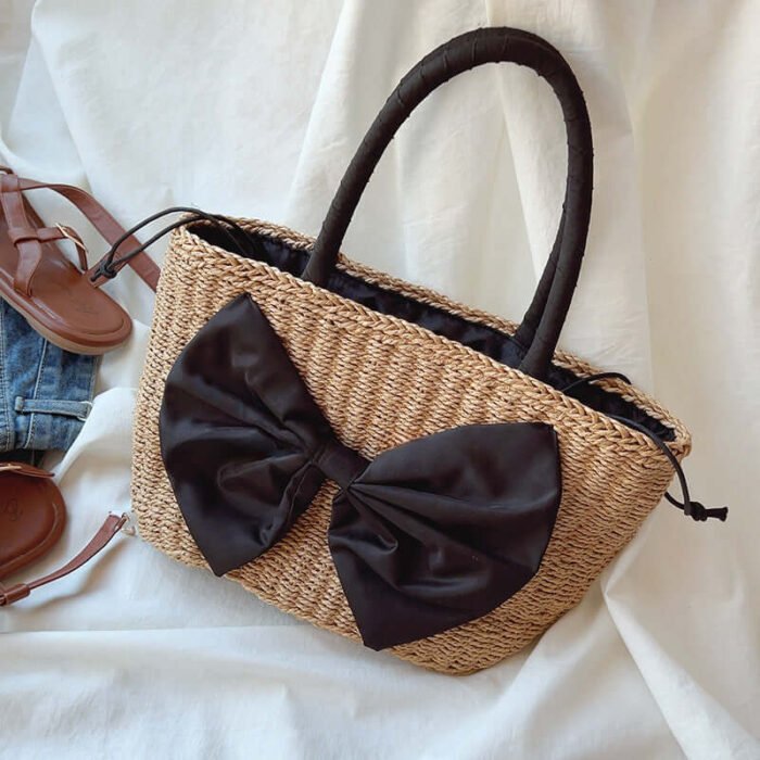 Bow Straw Fashion Beach Shoulder Bag