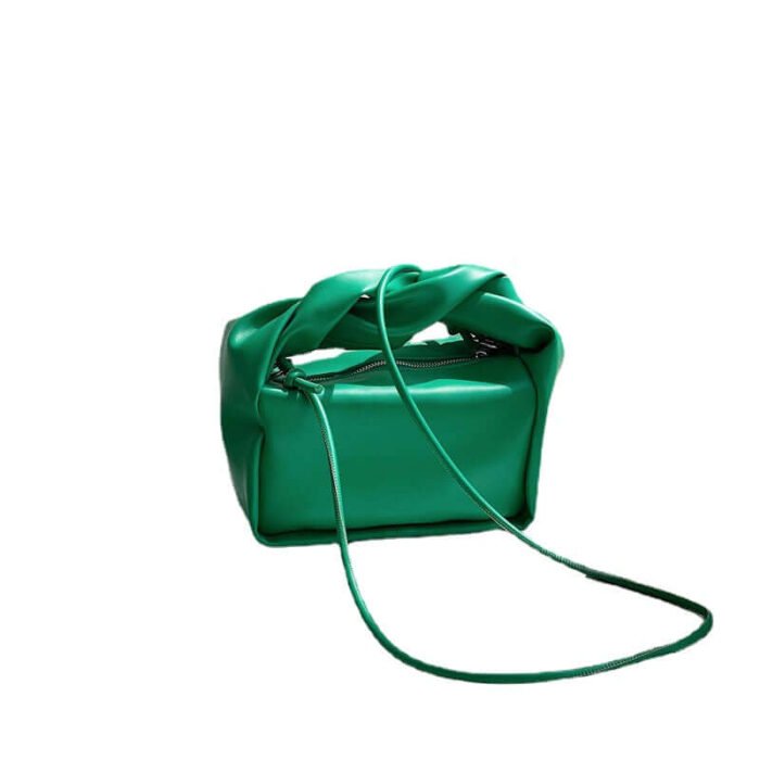 Green Designer Purse Square Leather Handbags