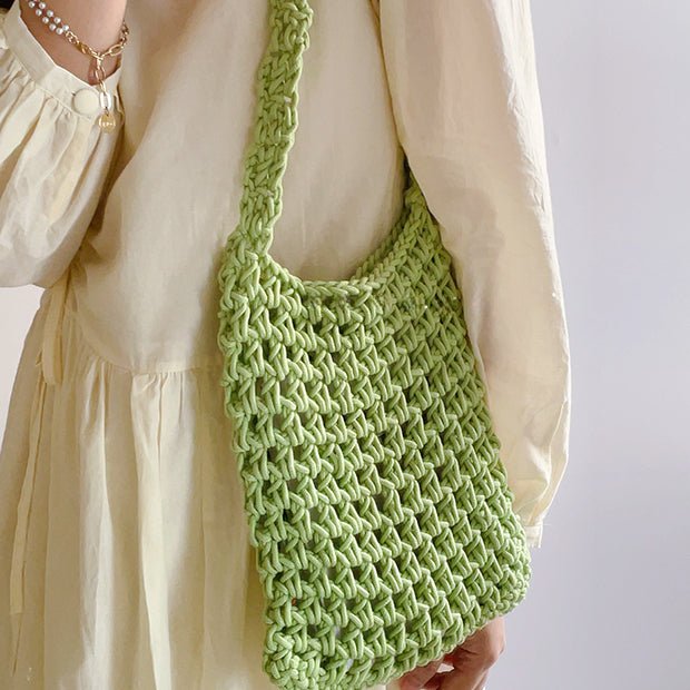 Mini Mesh Bucket Crossbody Bag Green