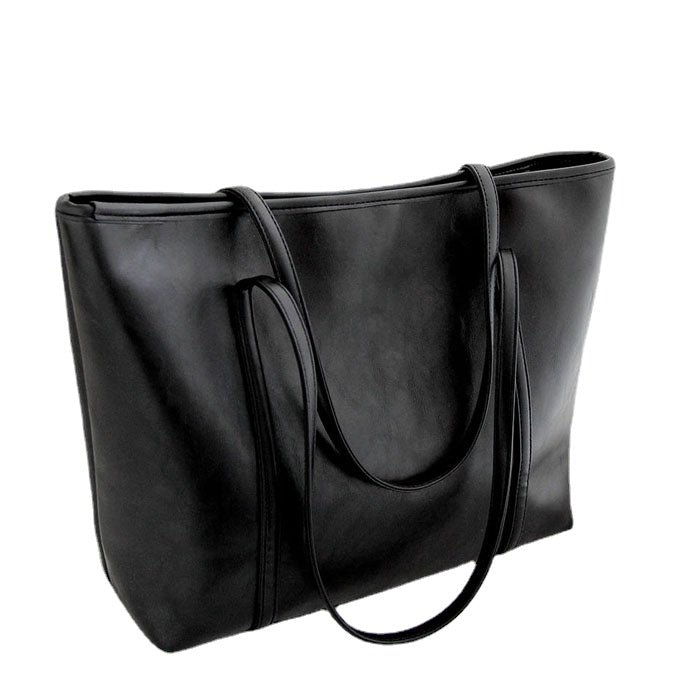 Women's Leather Solid Simple Big Work Tote Bags