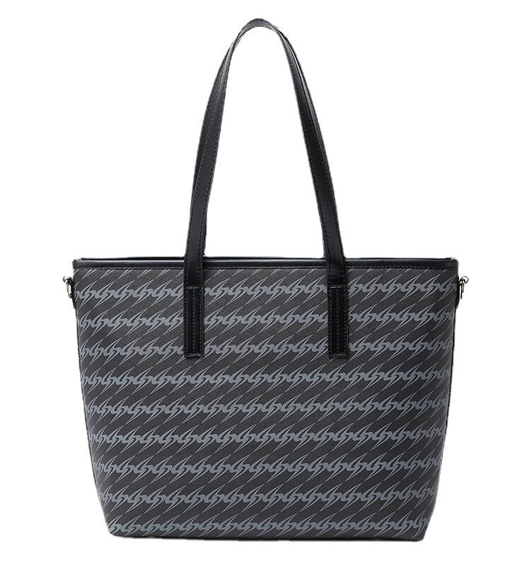 Grey Leather Female Commuting and Public Work Tote