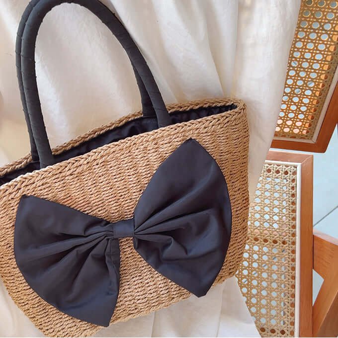 Bow Straw Fashion Beach Shoulder Bag