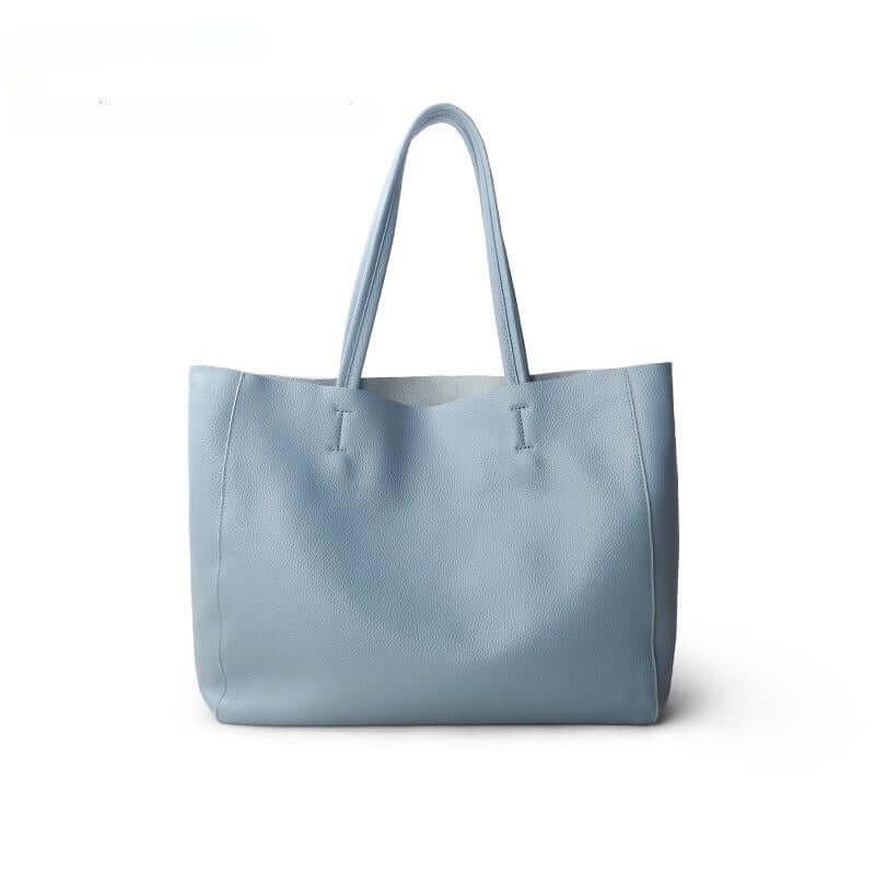 Work Women Leather Tote Laptop Purses for in Blue