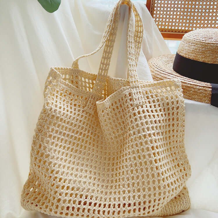 Chic Hollow Mesh Beach Crochet Shoulder Bag