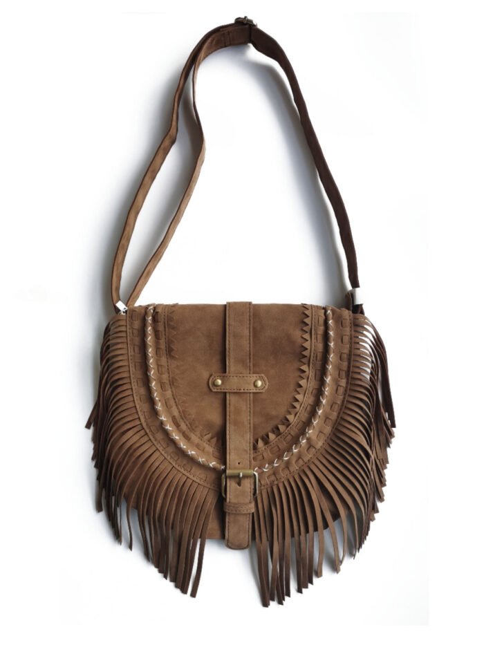 Western Vintage Suede Fringe Crossbody Purse Bag for Women