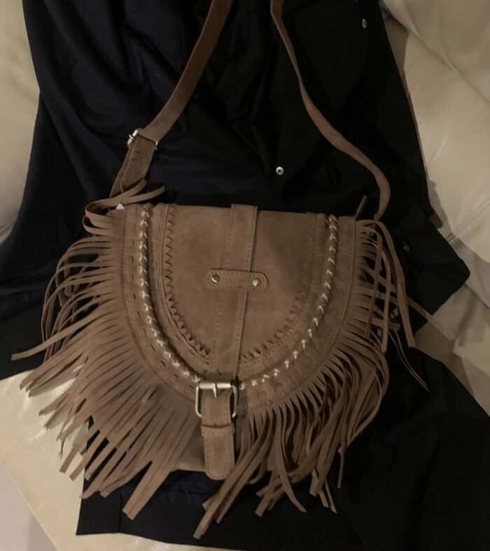 Western Vintage Suede Fringe Crossbody Purse Bag for Women