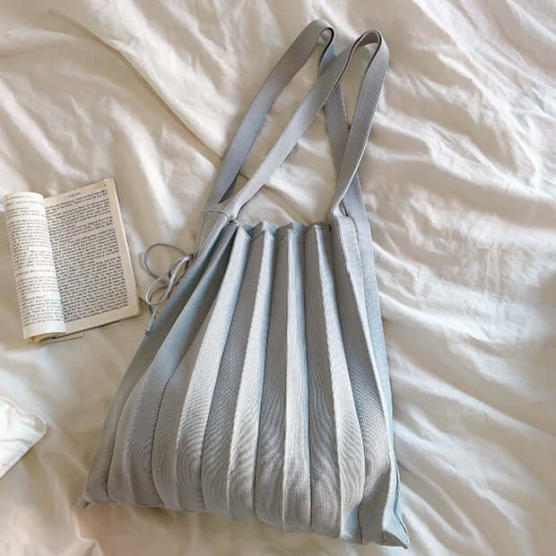 Light Solid Crochet Bag in Grey