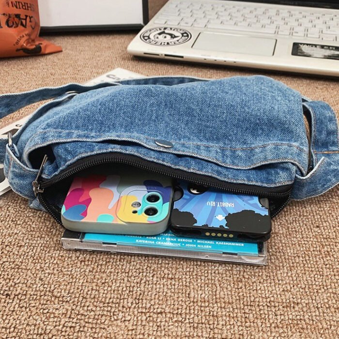 Korean Mini Simple Denim Cross Body Purse Bag