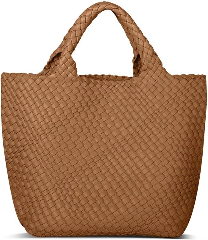 Vegan Leather Woven Tote Bag with Wallet Australia