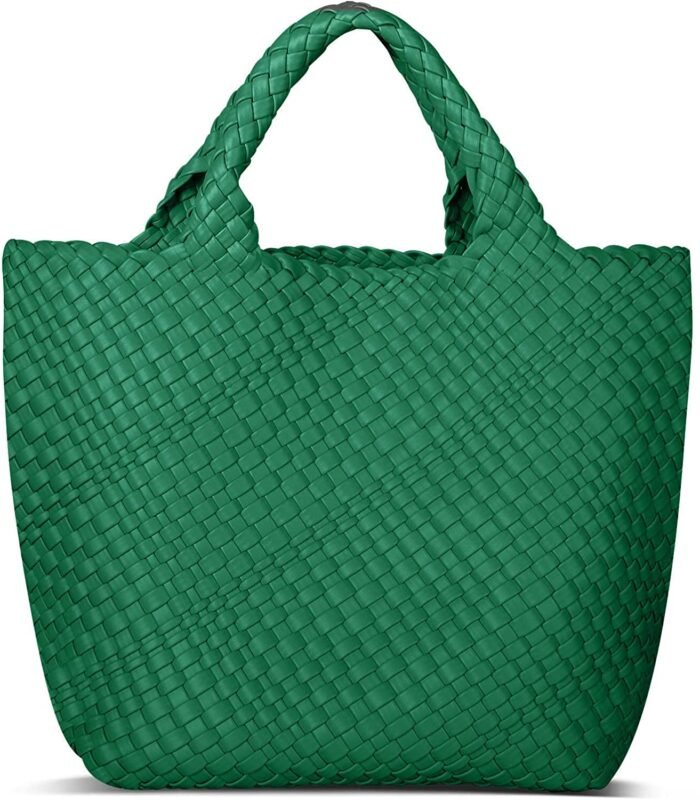 Vegan Leather Woven Tote Bag with Wallet Australia