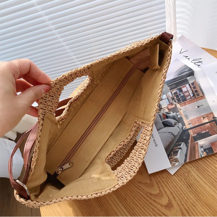 Summer Designer Large Straw Shoulder Tote Bag