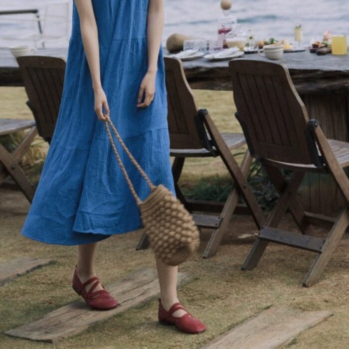 Mini Beach Summer Shoulder Straw Bucket Bag