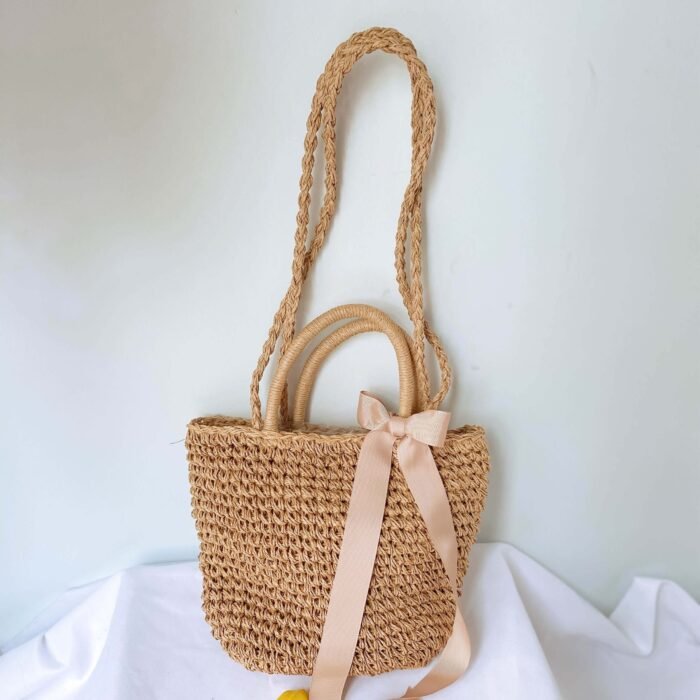 Handmade Beach Woven Straw Crossbody Bag