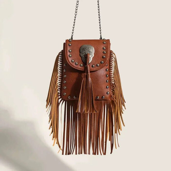 Bohemian Skull Rivet Chain Fringe Vintage Girl Punk Bags