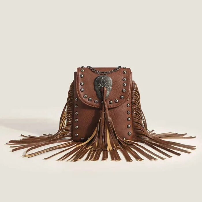 Bohemian Skull Rivet Chain Fringe Vintage Girl Punk Bags