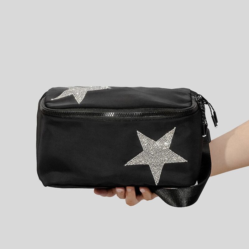 Black Stars Pattern Designer Bags Waist Pack Small Lunch Box Purse