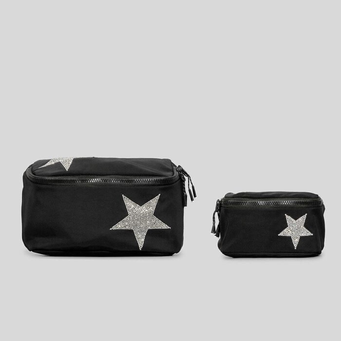 Black Stars Pattern Designer Bags Waist Pack Small Lunch Box Purse