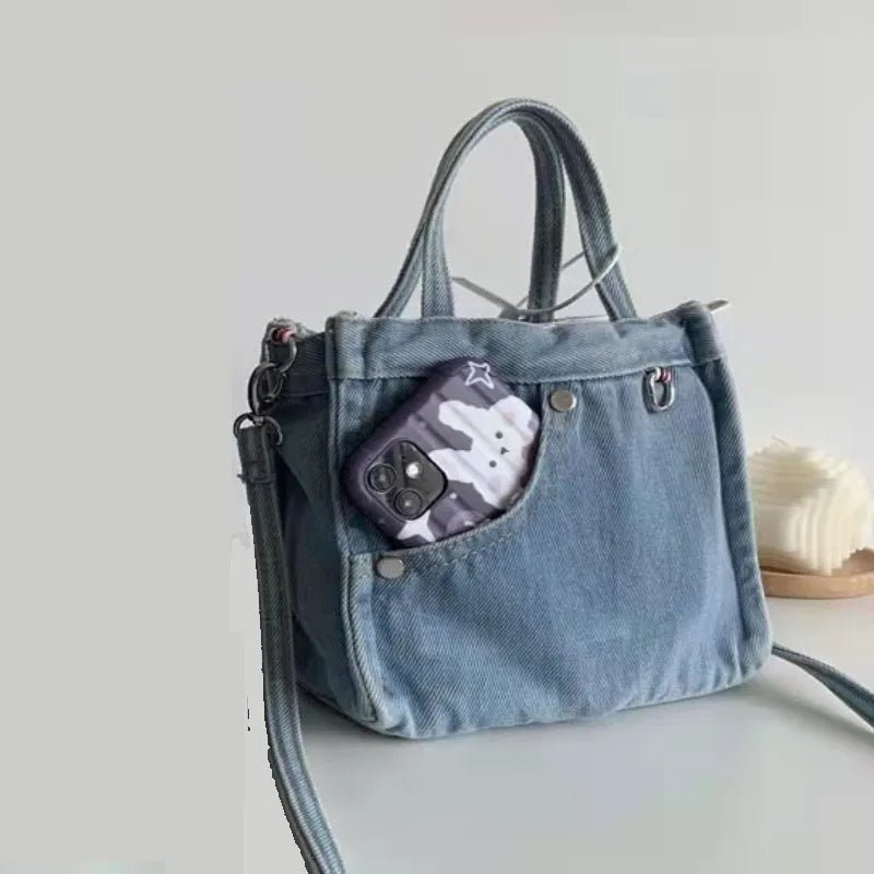 Denim Jeans Purse Cool Girl Hardware in Drop Ship Denim Mini Bags 2023