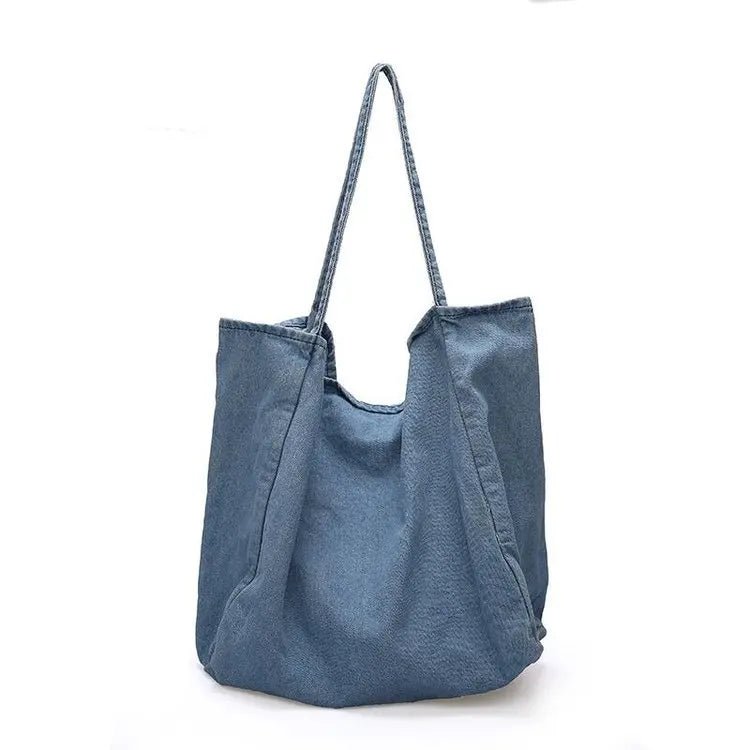 Shopping Denim Portable Bag Blue Women Purse