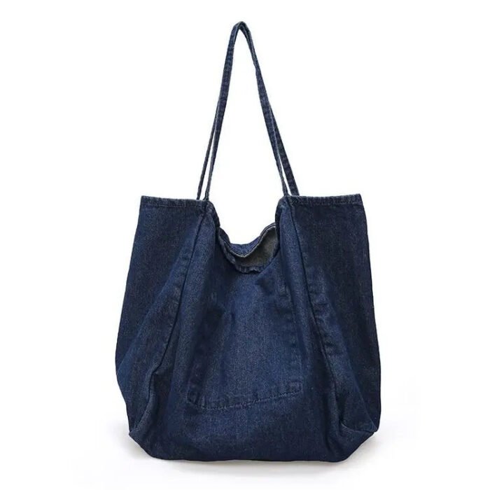 Shopping Denim Portable Bag Blue Women Purse