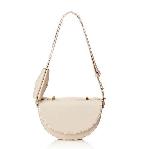 Saddle Wide Strap Crescent Bag with Small Flap