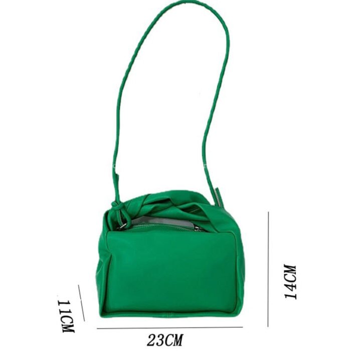 Green Designer Purse Square Leather Handbags