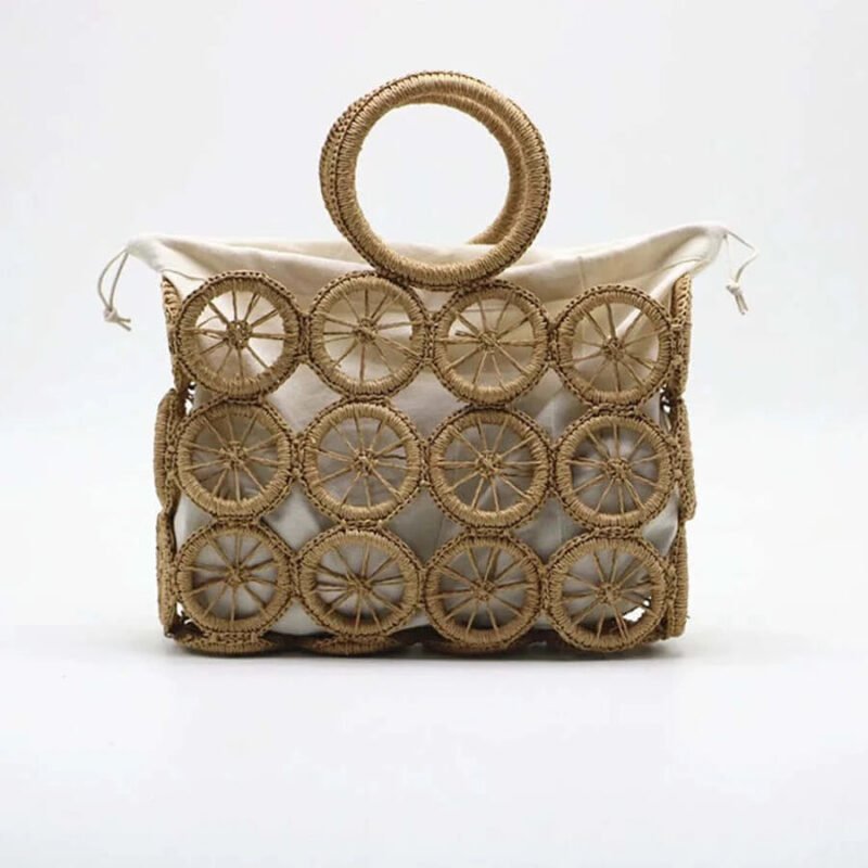 Hollow Woven Straw Knitting Handbag Beach Bolso