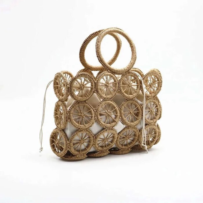 Hollow Woven Straw Knitting Handbag Beach Bolso