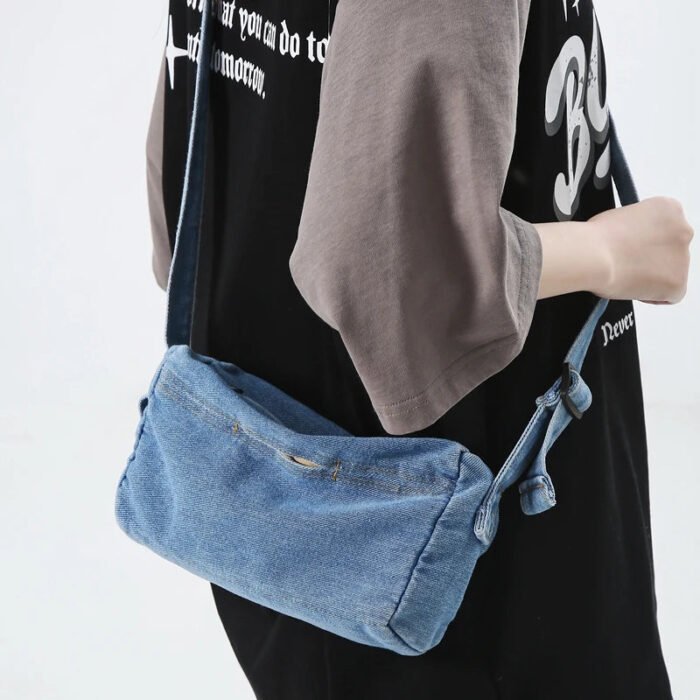 New Fashion Denim Travel Purse Small Crossbody Student Messenger Bag