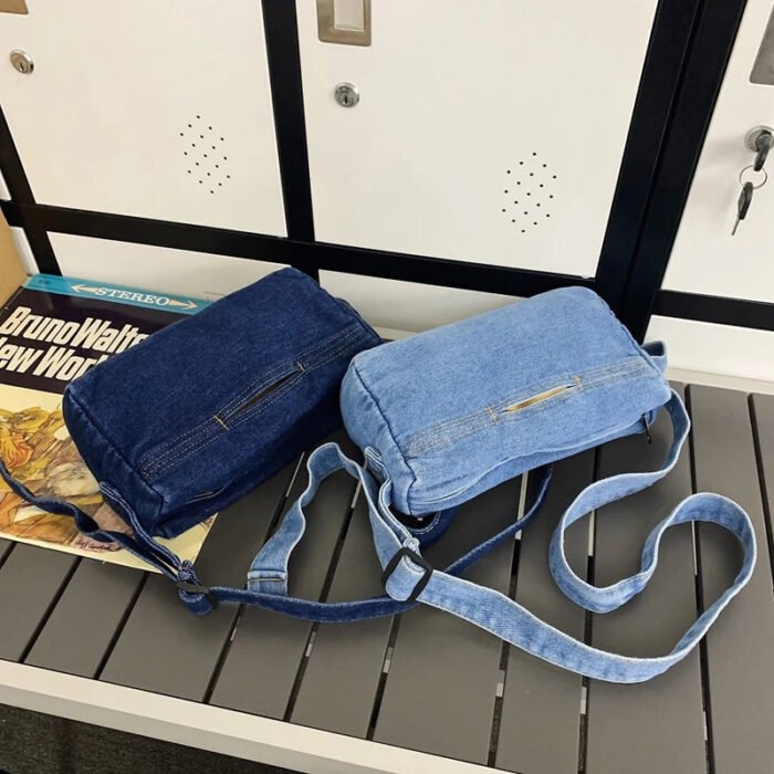 New Fashion Denim Travel Purse Small Crossbody Student Messenger Bag