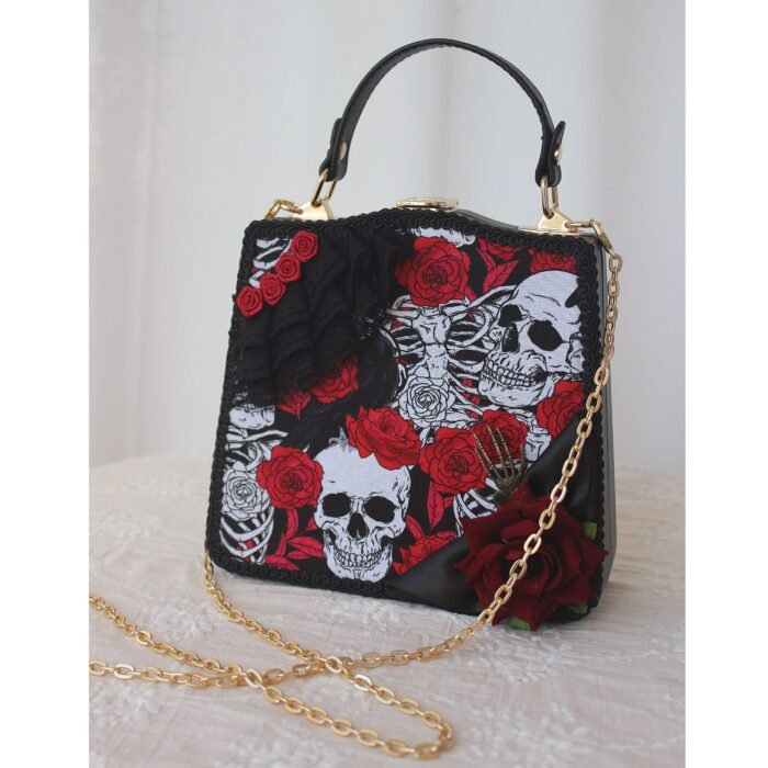 Halloween Kill Skeleton Rose Gothic Handbag