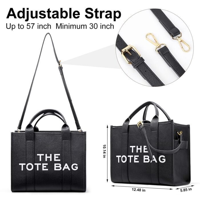 PU Solid Tote Bag black