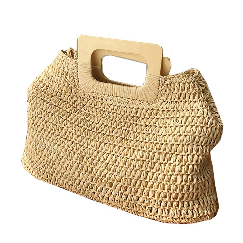 Summer Big Grass Woven Tote with Top Handle